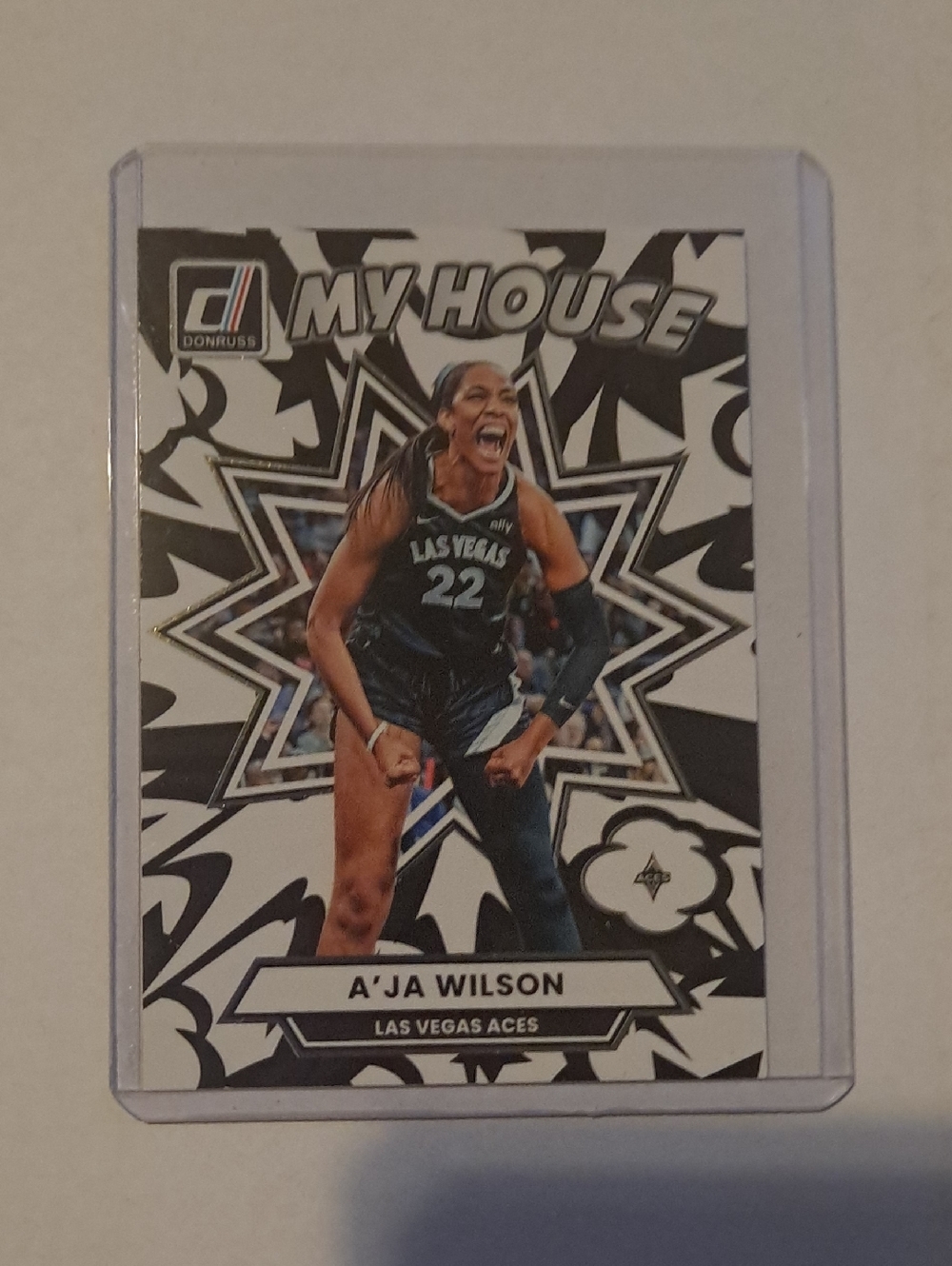 A'ja Wilson Las Vegas Aces Trading Card - Black & White